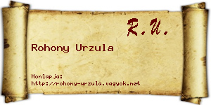 Rohony Urzula névjegykártya